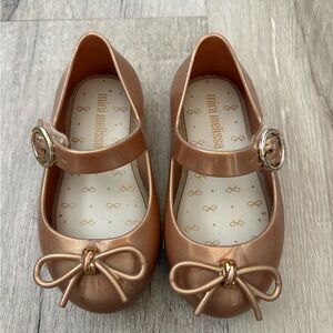 Mini Melissa Gold Toddler Shoes Size US 6